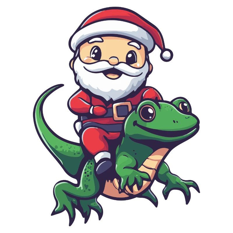 Echse Weihnachtsmann Cartoon