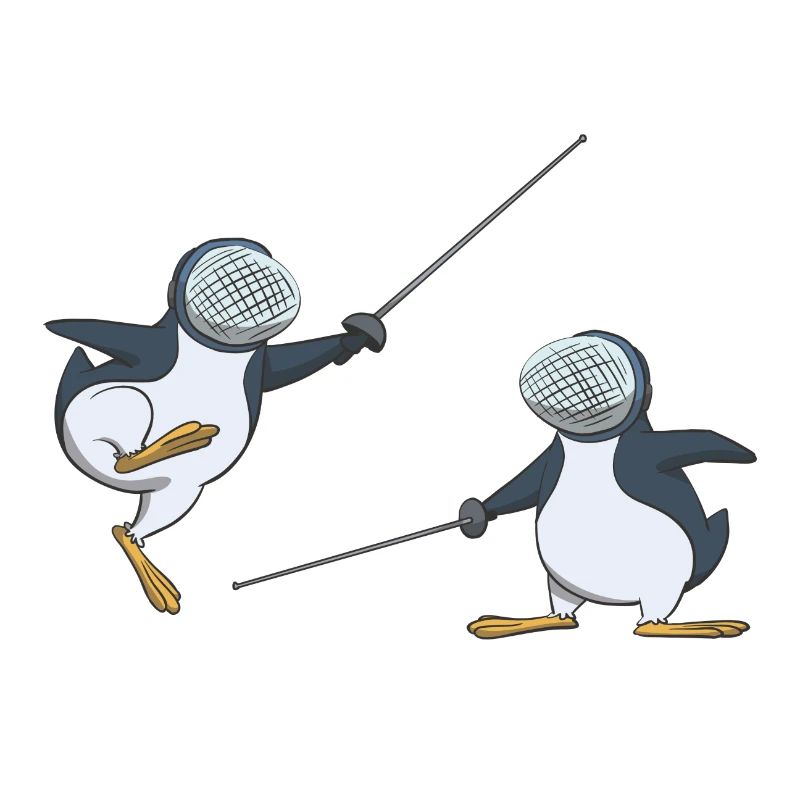 Fechten Treffer im Sprung Geschenk Idee