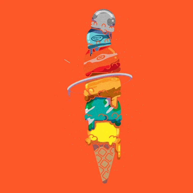 Space Ice Waffle Solar System Summer Mars