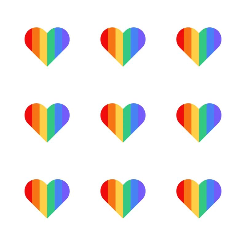 Regenbogen-Herz-Muster