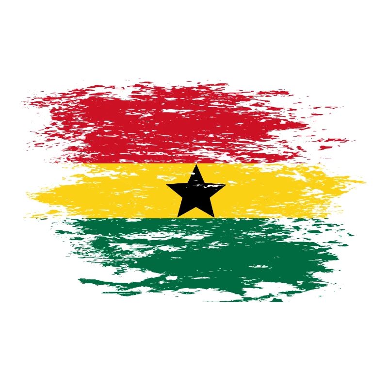 Ghana Map Flag used