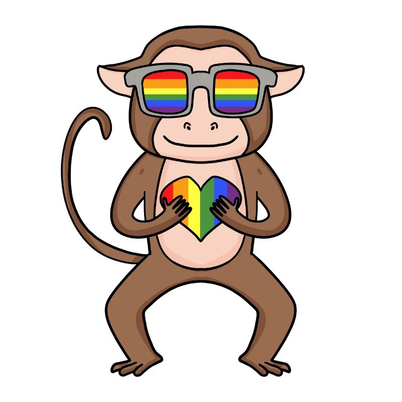 LGBT Tier Affe Regenbogen