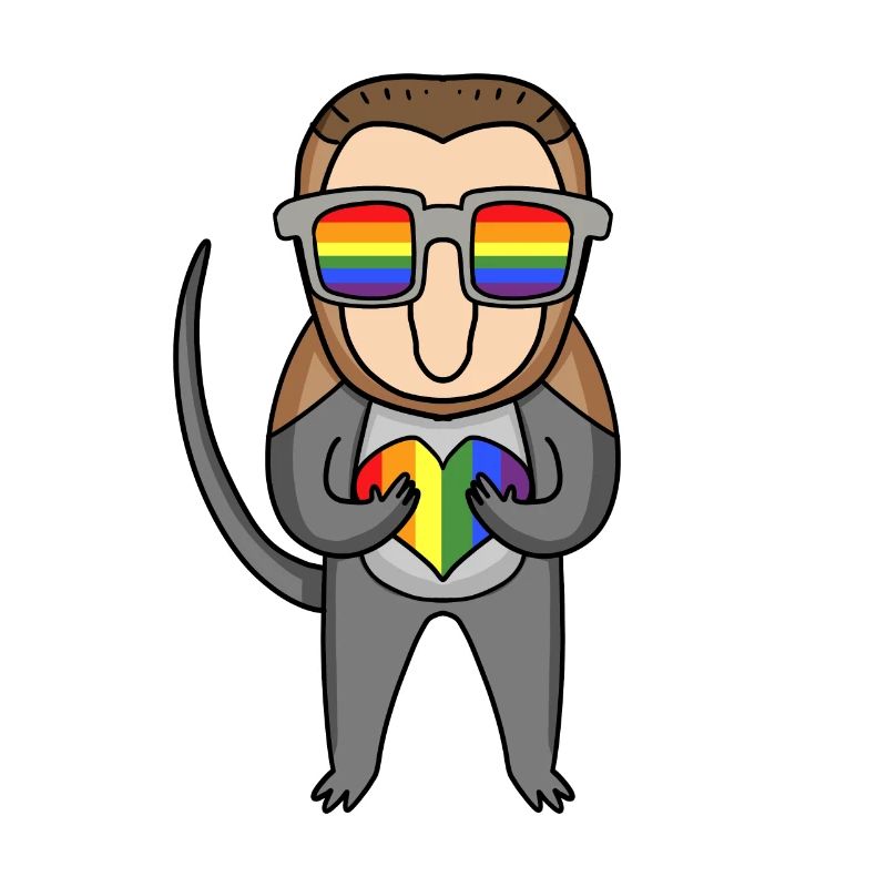 LGBT Tier Affe Nasenaffe Regenbogen