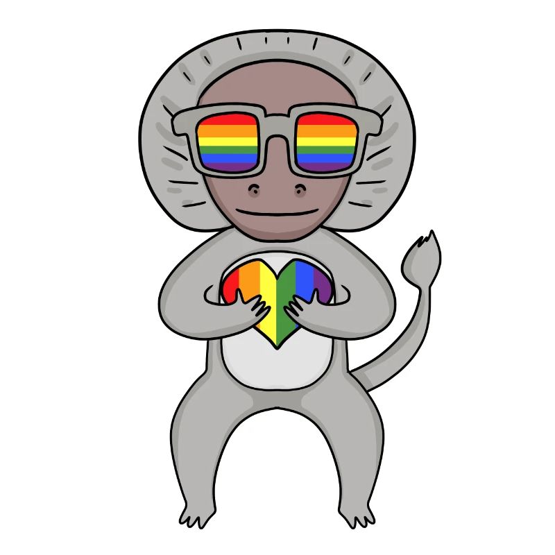 LGBT Animal Singe hamadryad Arc-en-ciel