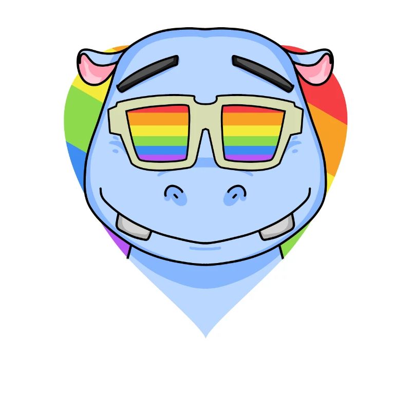 LGBT Tier Nilpferd Regenbogen Herz