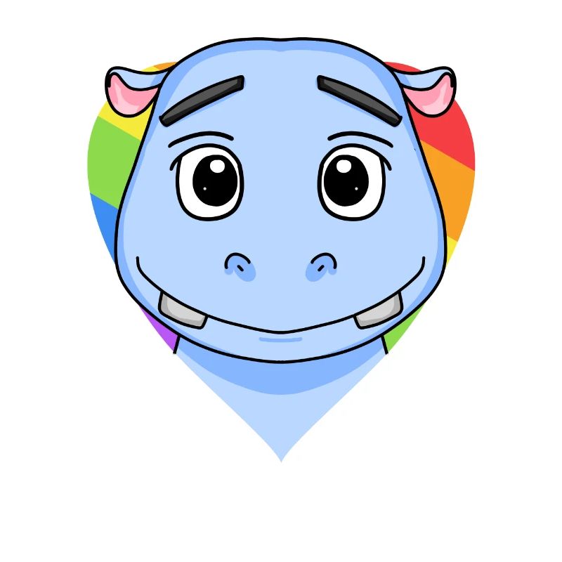 LGBT Tier Nilpferd Regenbogen Herz