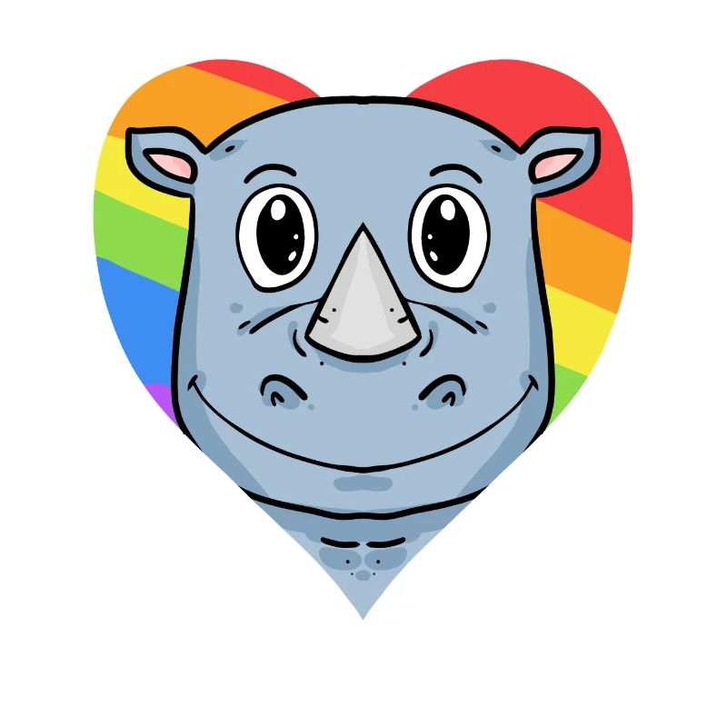 Nashorn Lgbt Regenbogen Farben