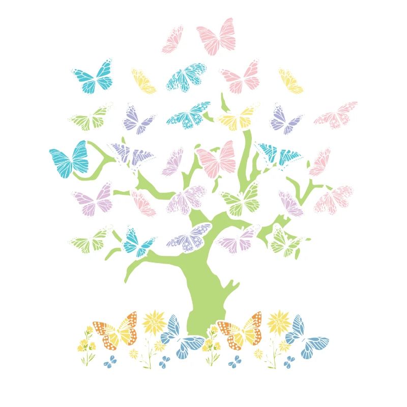 Bunte Schmetterlinge Wald Natur Bäume Bewahrung