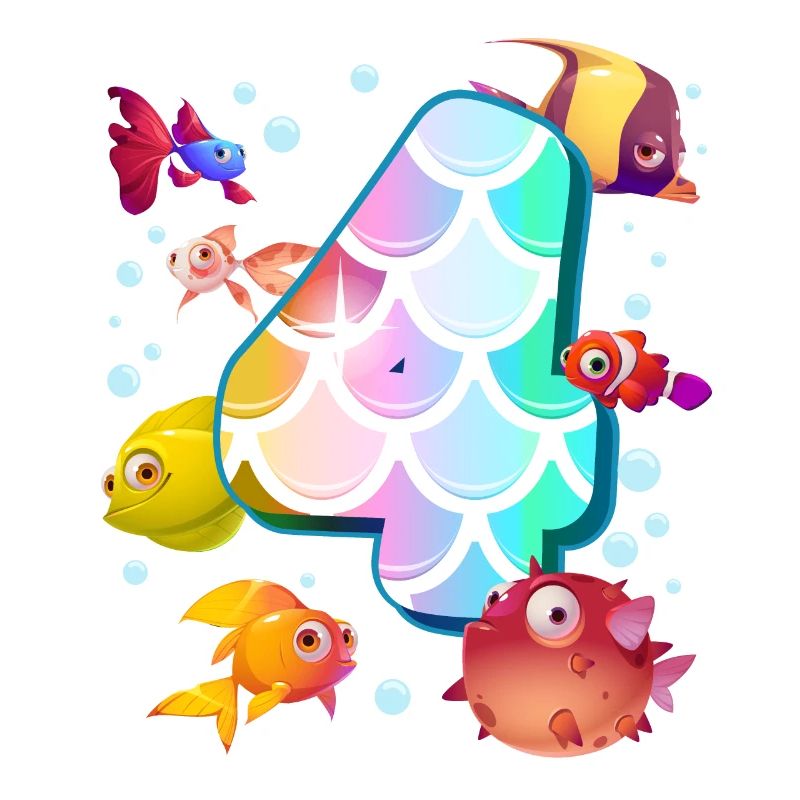 4. Geburtstag | Regenbogenfisch Geburtstag |