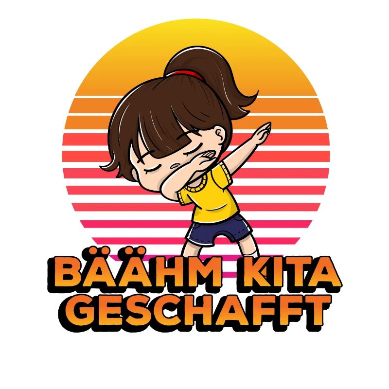 Bäähm Kita Geschafft Funny Dabbing Kid Student