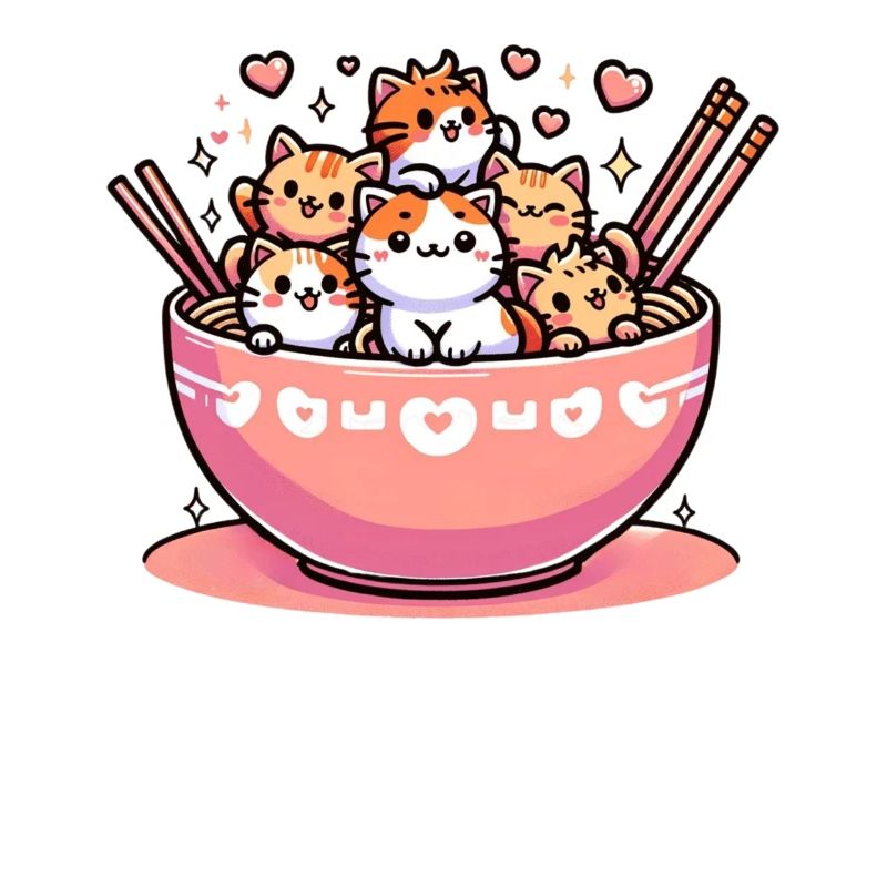 Kitten Noodle Lover Japanese Cute