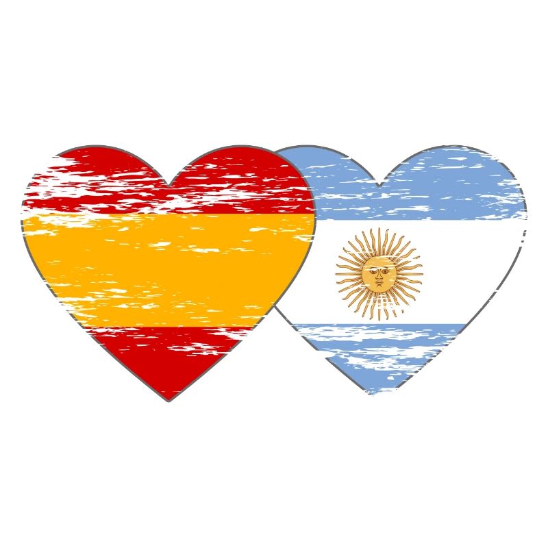 Espagne Argentine Drapeau Coeur Utilisé