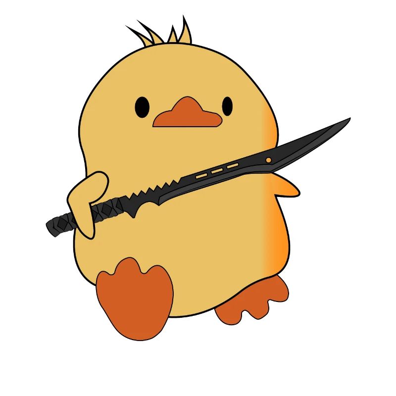 funny duck with sword - katana