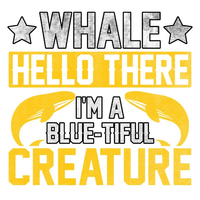 Baleine bonjour là, je suis une créature bleue