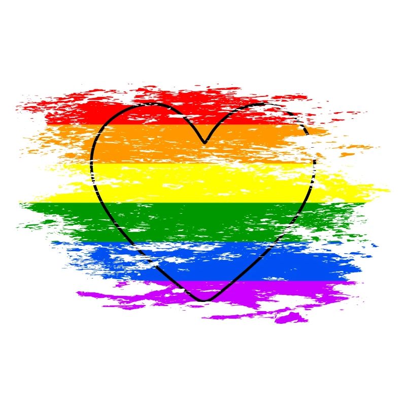 Coeur de drapeau arc-en-ciel utilisé