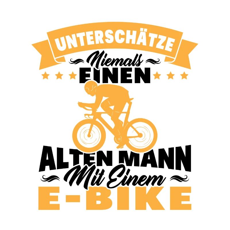 Alten mann mit einem e-bike