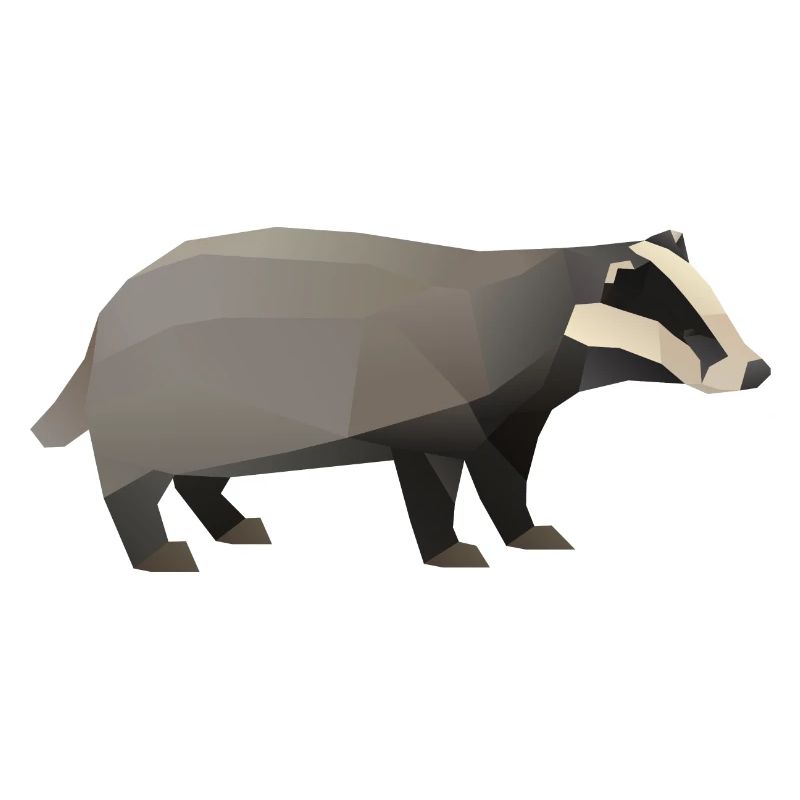 Polygone de cadeau de conservation des animaux de la forêt de blaireau