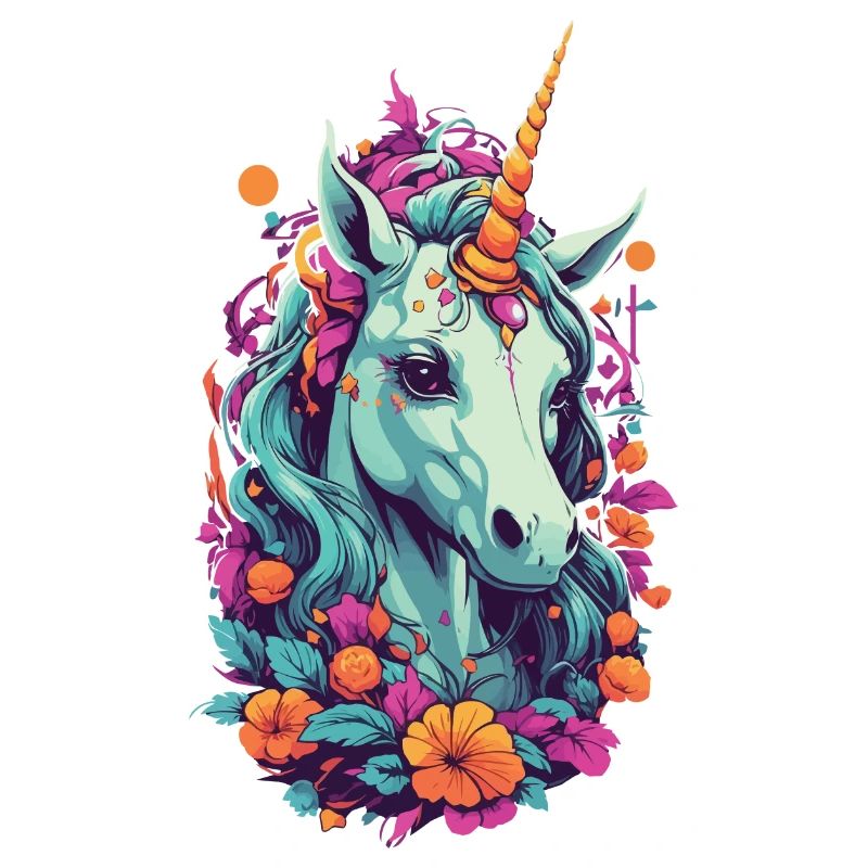 Magisches Einhorn in Pastell Regenbogenfarben