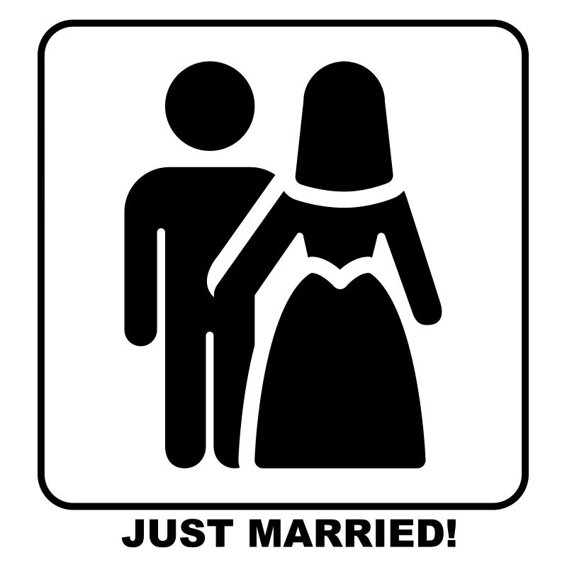 Cute "Just Married" design for him and her