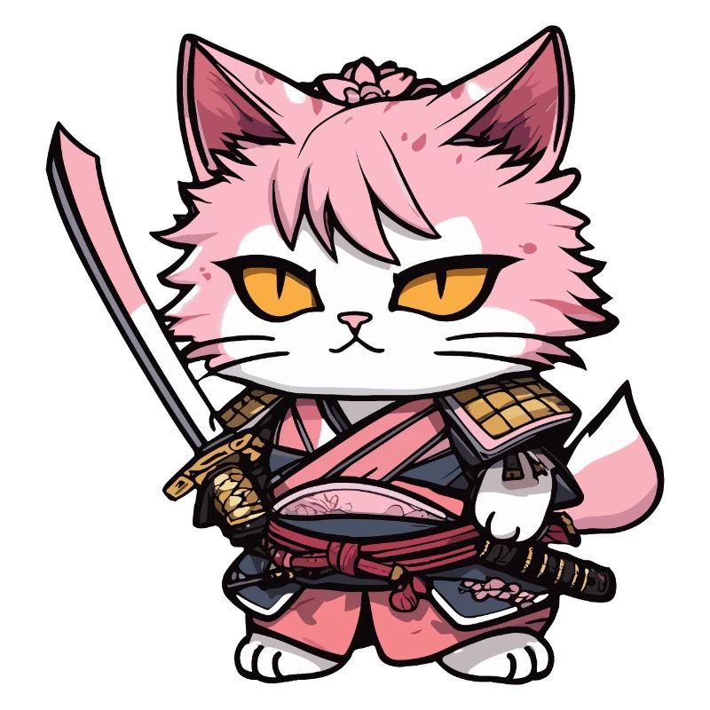 Samurai Katze & Kirschblüten #13