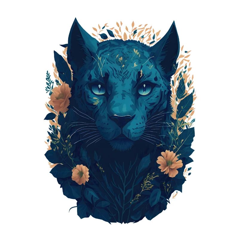 Grand chat avec des fleurs