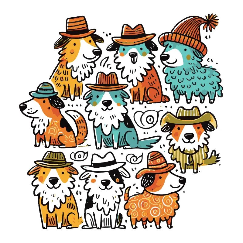 Herding dogs with style and hat