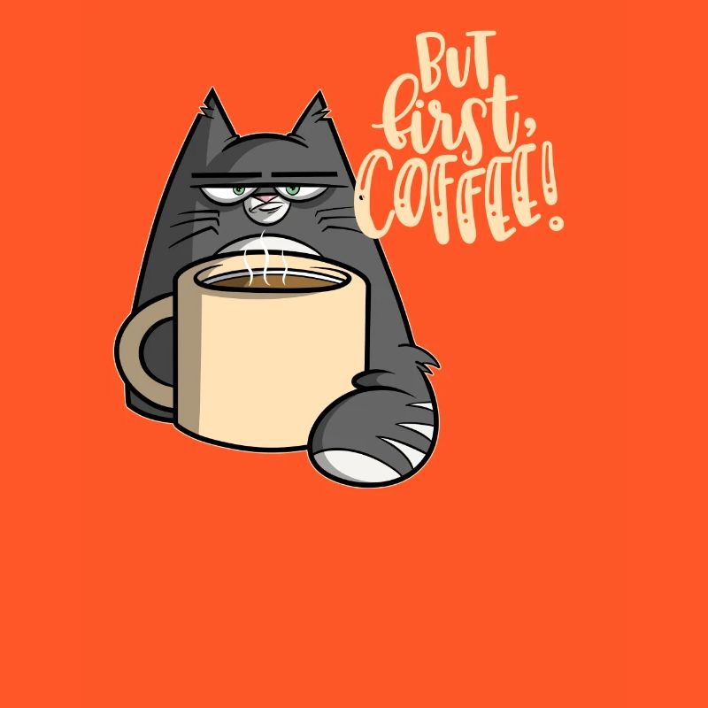 Mais premier café - chat