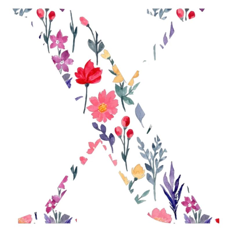 Personalisierter Blumenbuchstabe x - Geschenkidee