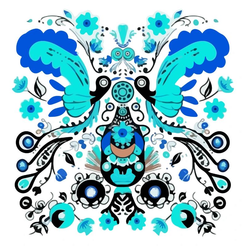 Les oiseaux vintage bleus