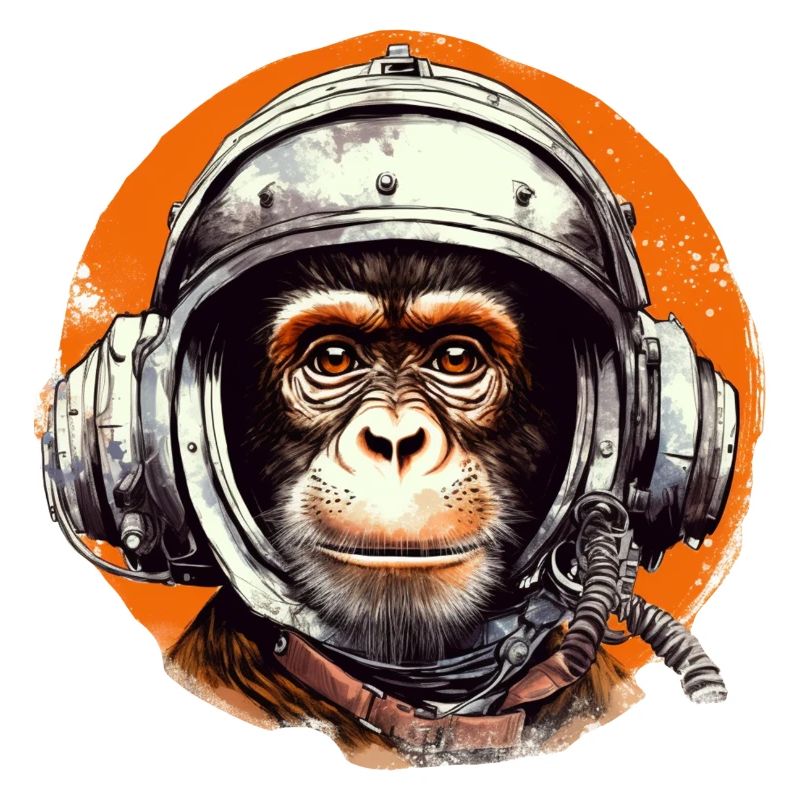 Space Monkey Retro Dessin