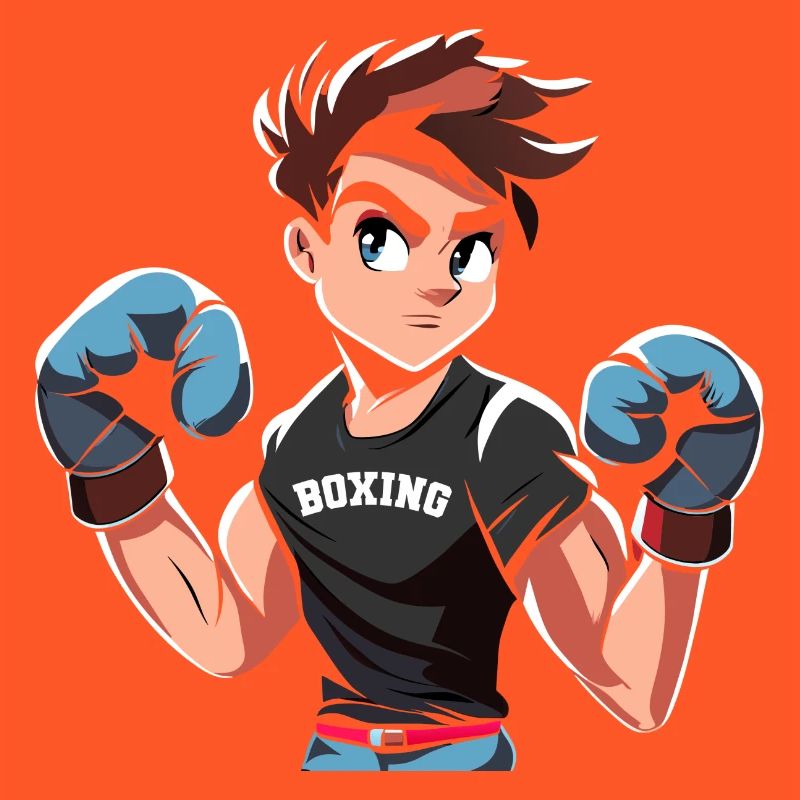 Conception de boxe adolescente avec des gants de boxe