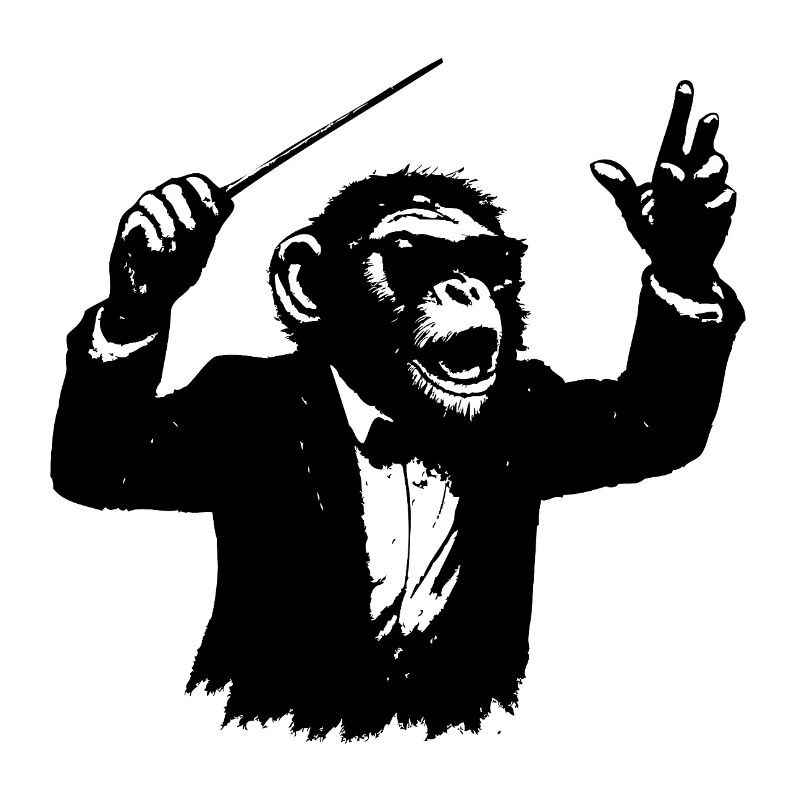 Monkey Conductor in the Monkey Orchestra