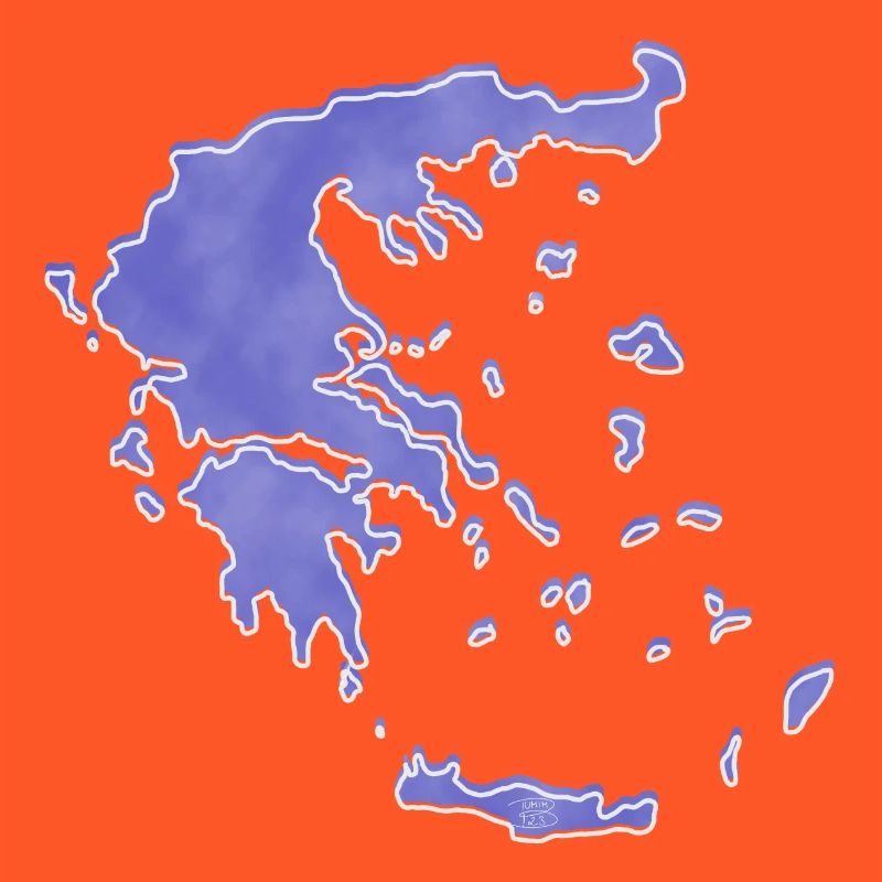 « Map », Boho Line Art Design, série « Grèce »