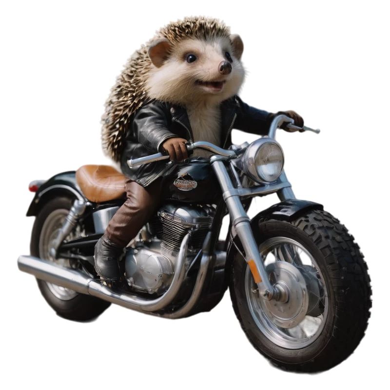 Hérisson motard