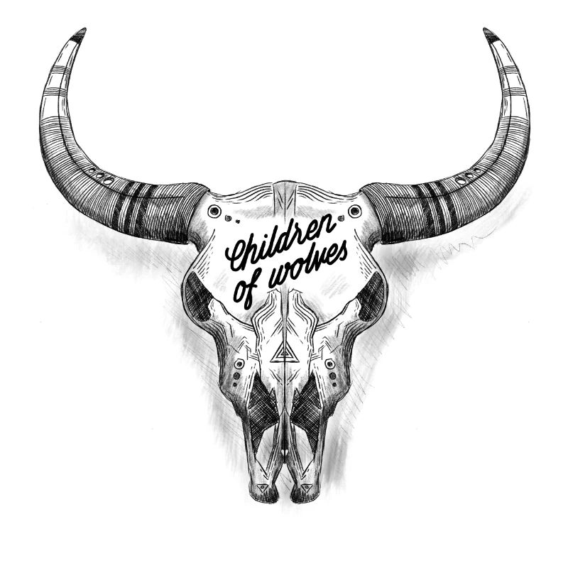 Badass Skull Bison Design