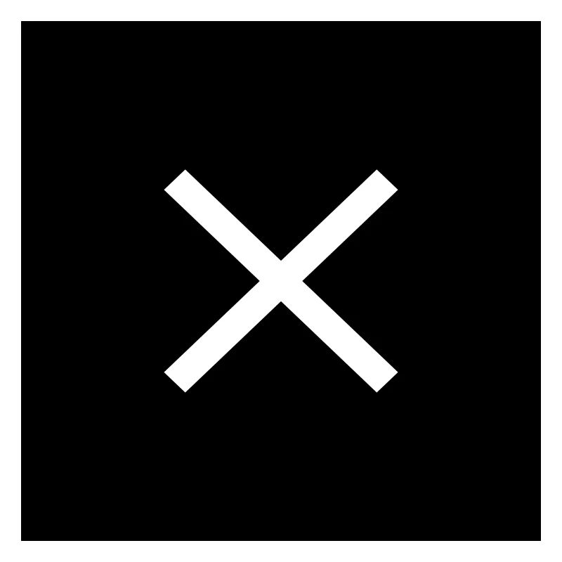 Cross white on black
