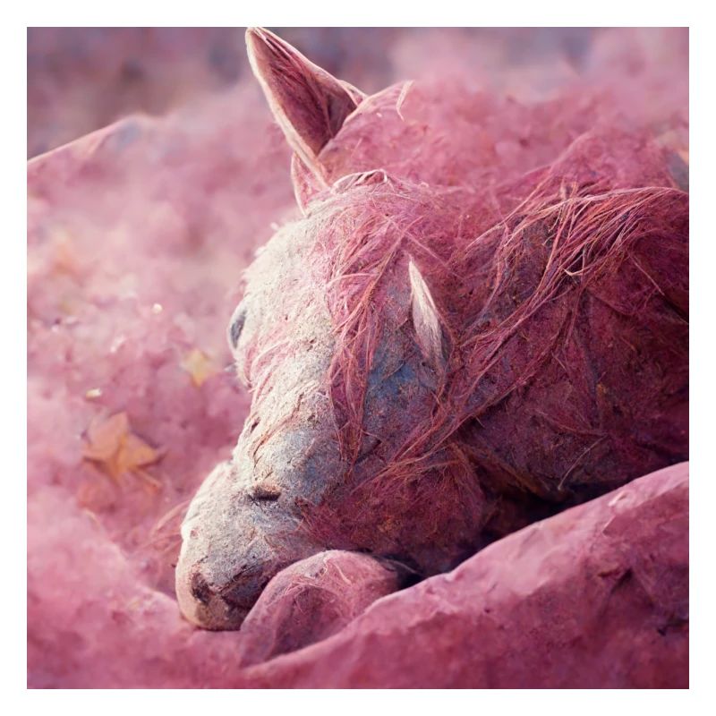 Bébé cheval gît sur le sol Rosa II