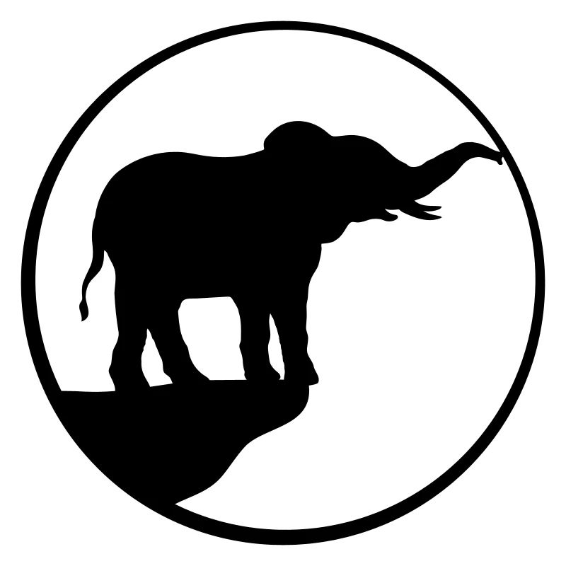 Cliff Moon Elephant Silhouette