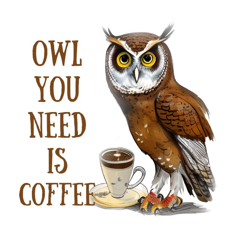 Eule, die Sie brauchen, ist Kaffee