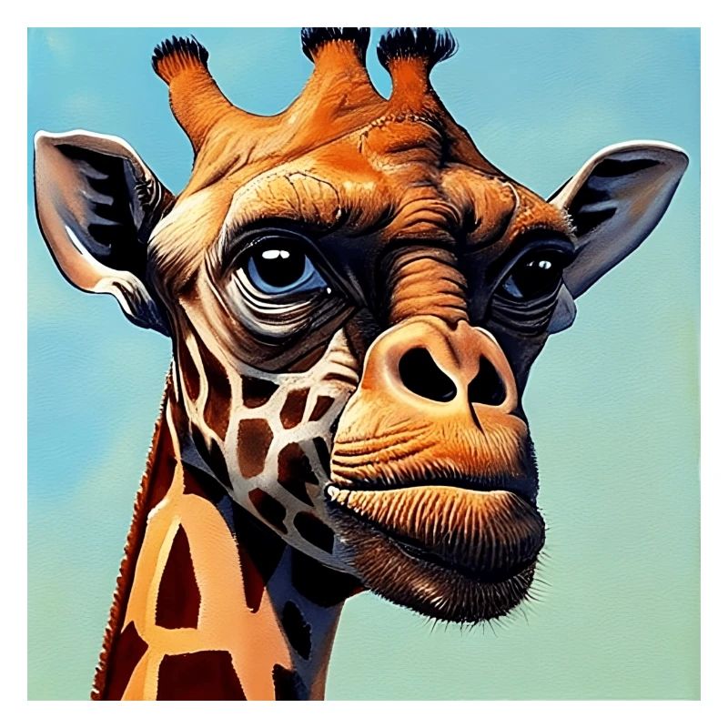 Giraffe with monkey face