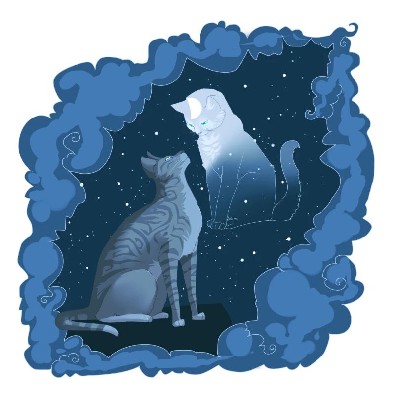 Jayfeather Häherfeder Graue Katze Halfmoon Mond
