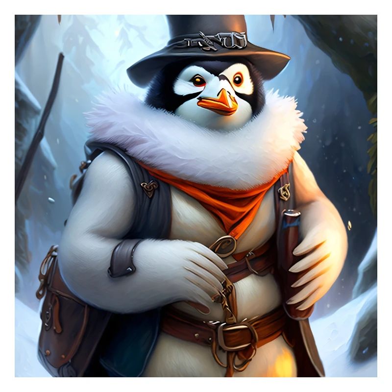 Pinguin Krieger im Winter