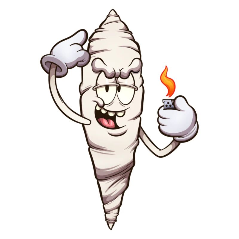 Drôle de joint de dessin animé avec briquet