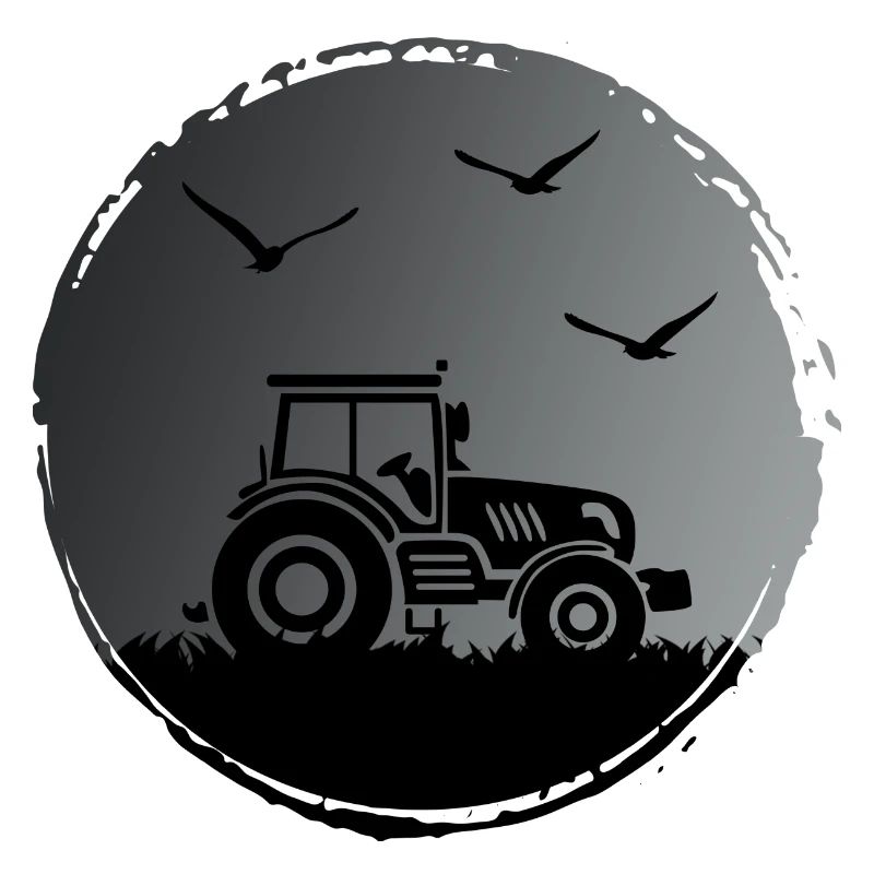 Traktor Traktorfahrer "Ernte im Mondschein"