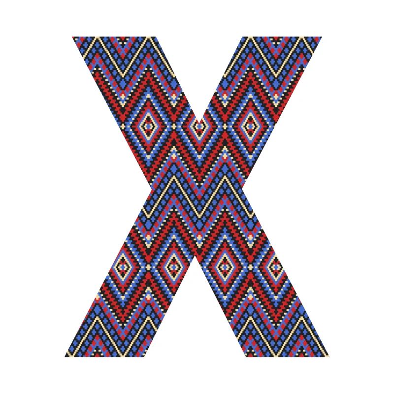 Monogram Letter X- geometric pattern
