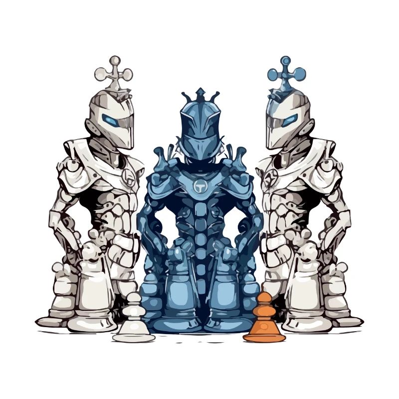 Futuristic chess pieces