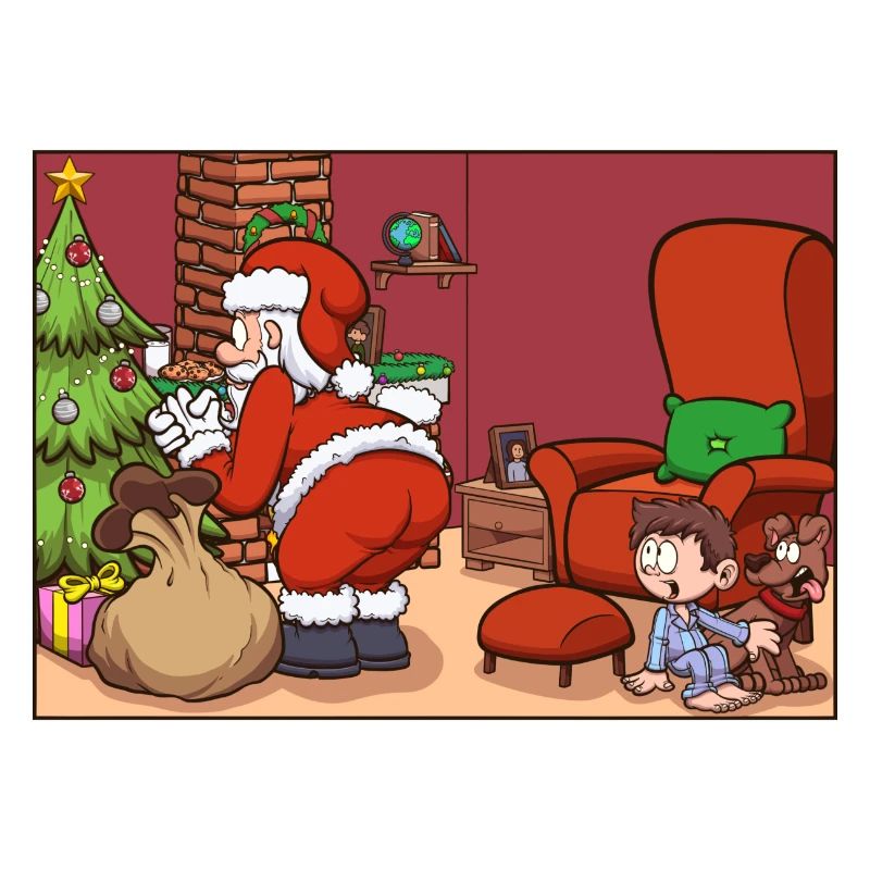 Der Weihnachtsmann wird an Heiligabend erwischt