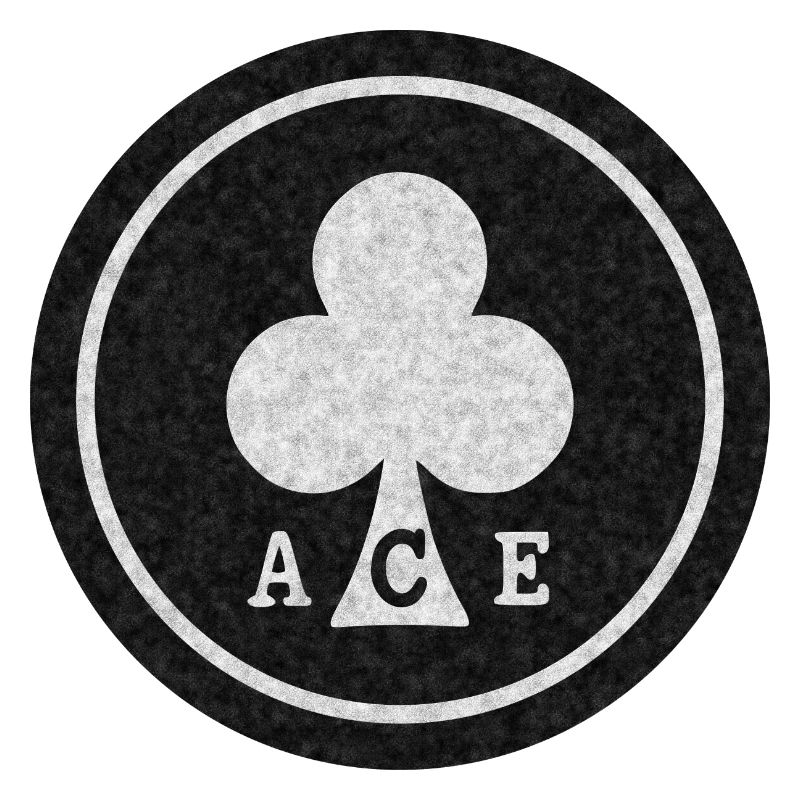 rond ACE Noir et Blanc vieilli mod