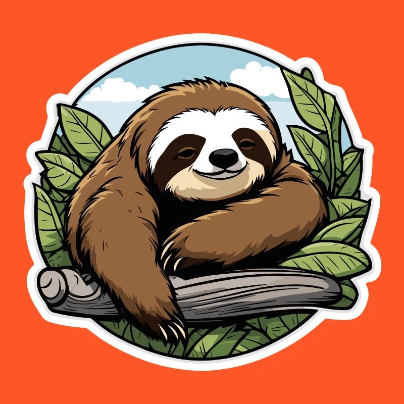 Sleeping Sloth Illustration