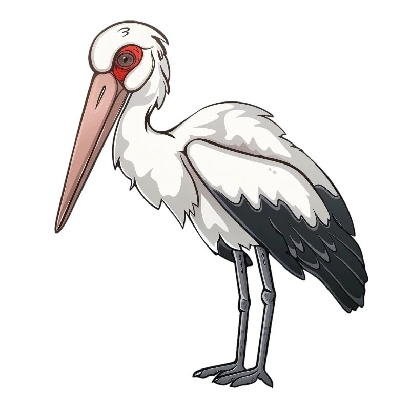 Stolzer Weißer Storch In Pose